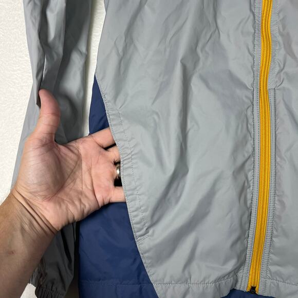 Columbia Youth Rain Jacket Windbreaker Size YXL 18/20 Navy Blue Gray Colorblock - Picture 3 of 8